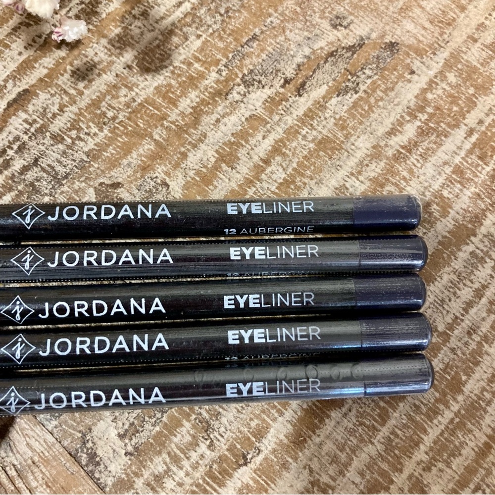 Bundle of 5 Jordana Eyeliner Pencil #12 "Aubergine" Eggplant NOS SEALED - Picture 4 of 13